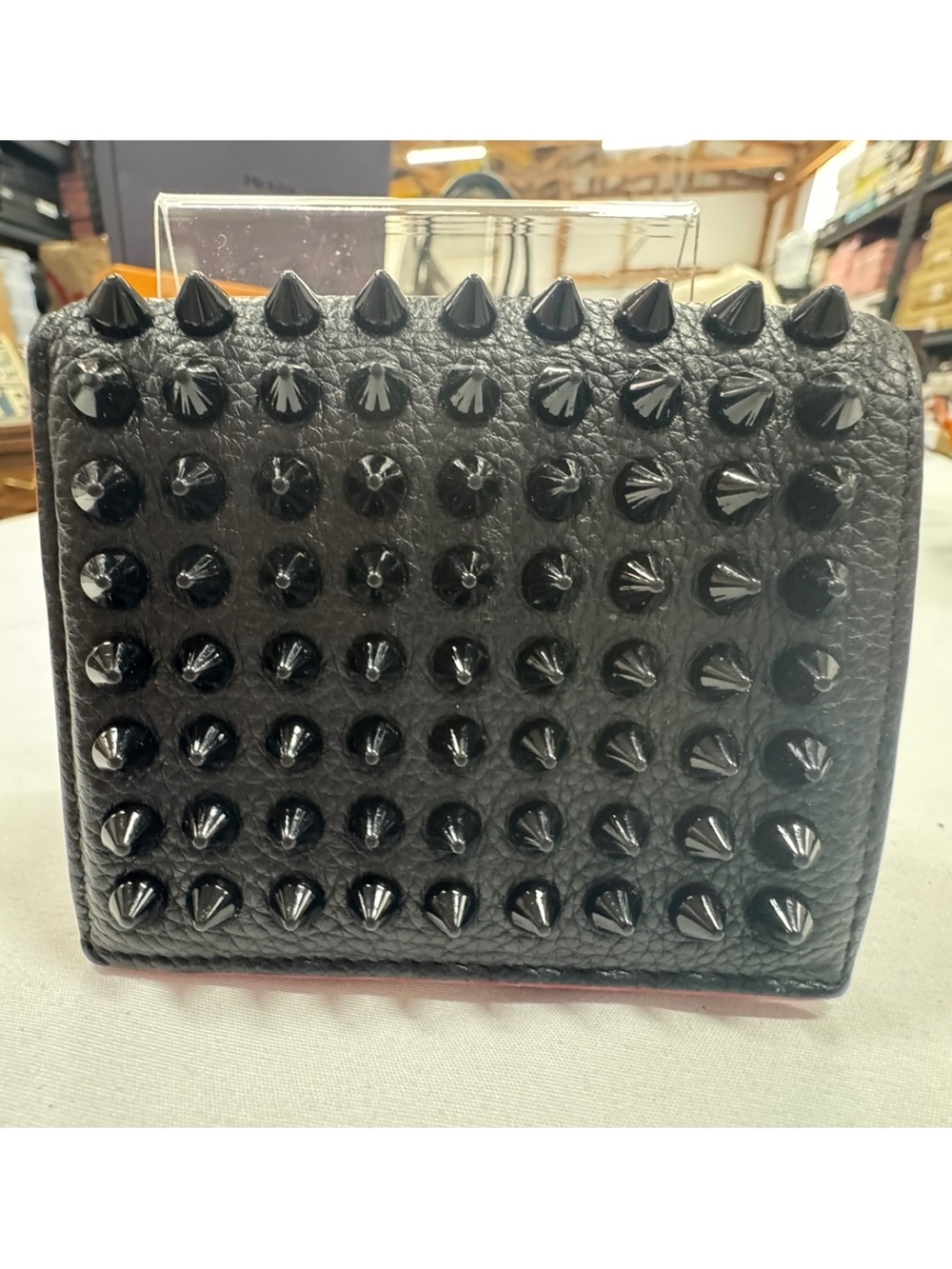 Christian Louboutin Black Studded Bi-Fold Wallet EUC
